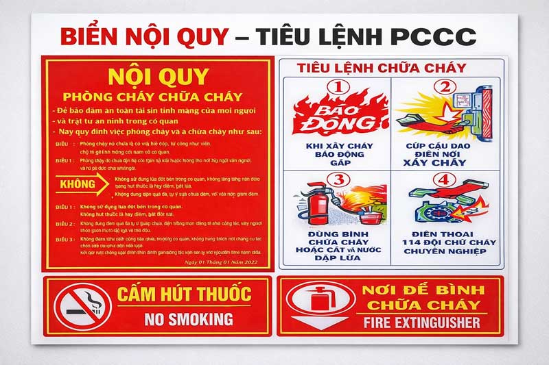 Biển Nội Quy – Tiêu Lệnh PCCC: Giải Pháp Bắt Buộc Cho Mọi Doanh Nghiệp