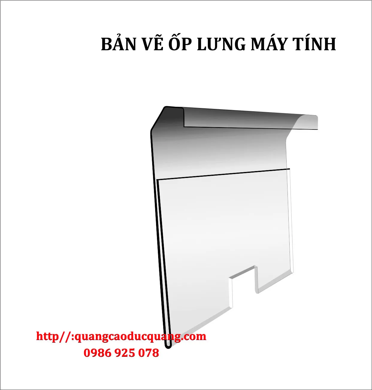 Kệ mica ốp lưng máy tính 